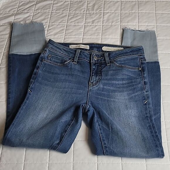 Anthropologie Pilcro Letterpress Script Jeans 25 stretch denim color block - Picture 10 of 10